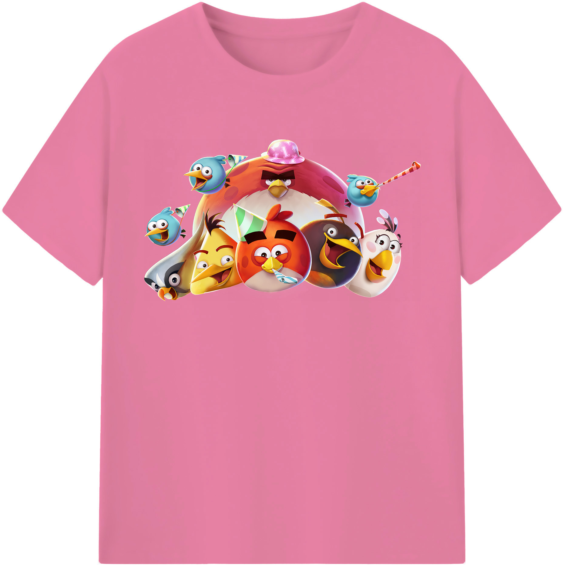 （画像用） Angry Birds アングリーバード 綿100％半袖Tシャツ（フロントプリント）